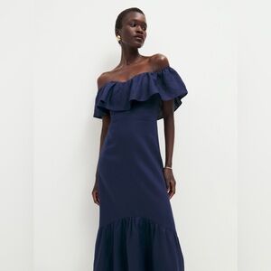 Reformation Black Off-Shoulder Dress